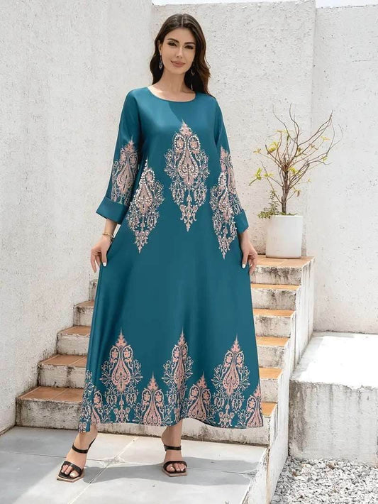 Peacock Flower Printed Long Robe 4 peacock-flower-printed-long-robe-6101263