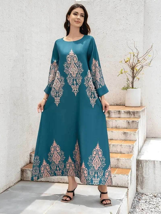 Peacock Flower Printed Long Robe 4 peacock-flower-printed-long-robe-3480667