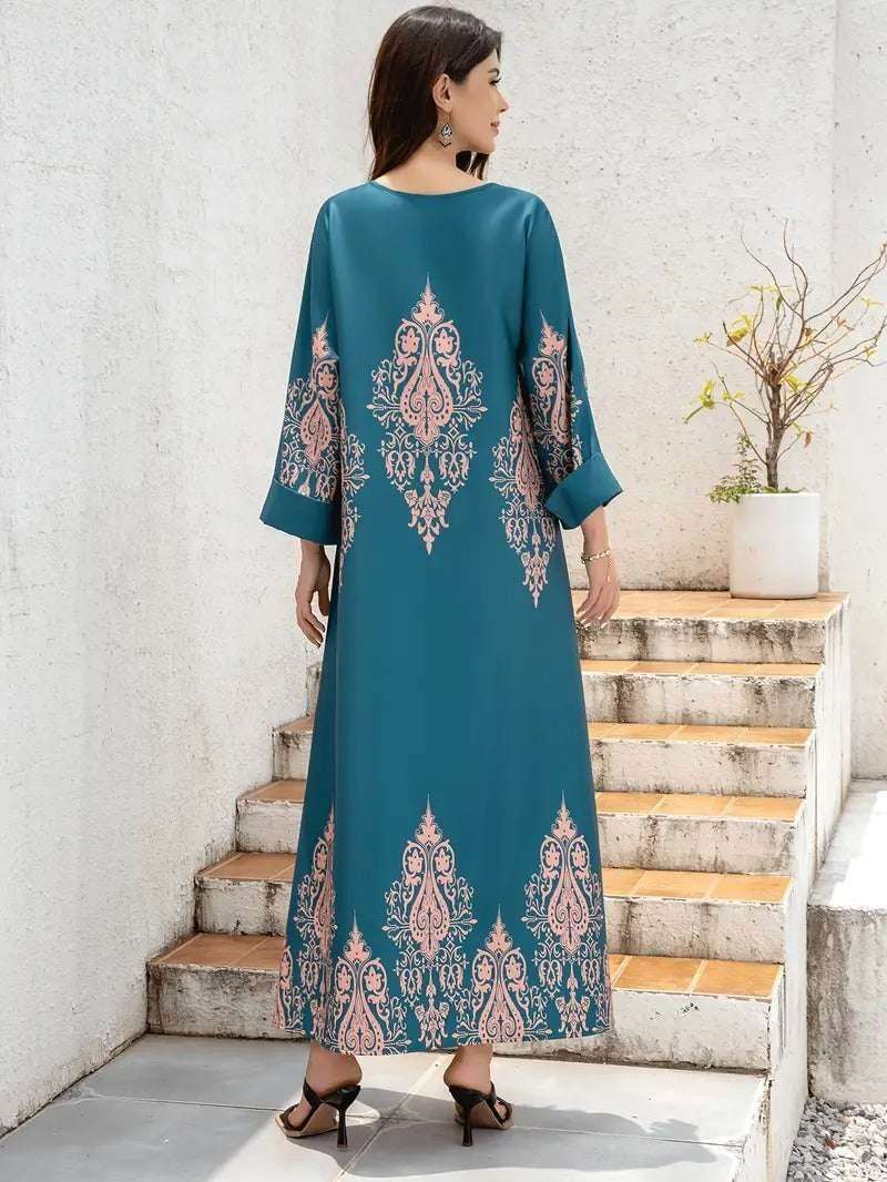 Peacock Flower Printed Long Robe 4 peacock-flower-printed-long-robe-7708563