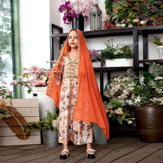 Printed Robe Mother And Daughter Abaya 0 printed-robe-mother-and-daughter-abaya-2157725