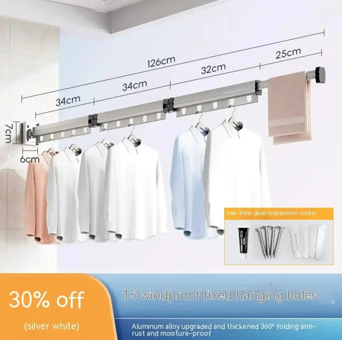 Retractable Aluminum Suction Cup Clothes Hanger retractable-aluminum-suction-cup-clothes-hangerfabaya-uk-3037903