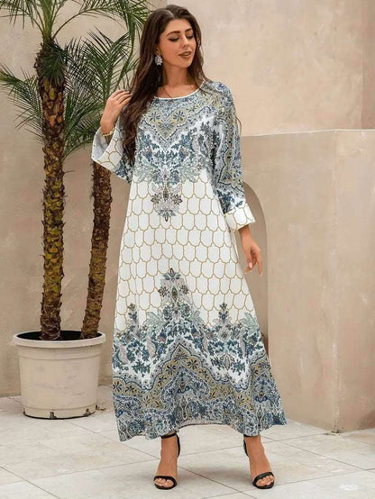 White Floral Print Women's Abaya 4 white-floral-print-womens-abaya-9237766