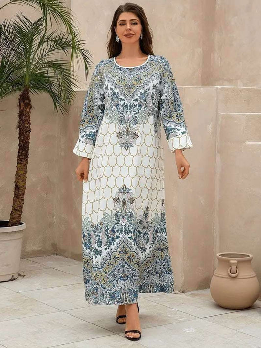 White Floral Print Women's Abaya 4 white-floral-print-womens-abaya-7398184