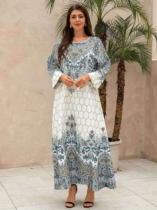 White Floral Print Women's Abaya 4 white-floral-print-womens-abaya-3468766