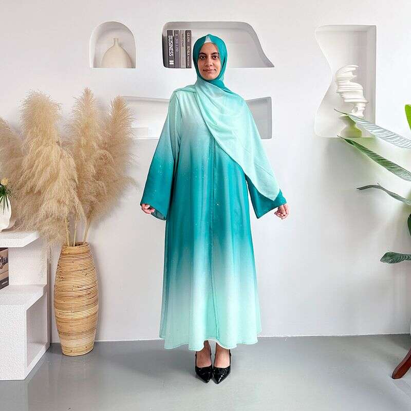 Women's Clothing New Middle Eastern Women's Gradient Robe Spring And Summer Breathable Abaya Robe Lined With Headscarf Three Piece Set - Fabaya UK Women's Clothing New Middle Eastern Women's Gradient Robe Spring And Summer Breathable Abaya Robe Lined With Headscarf Three Piece Set 1924654288996225024