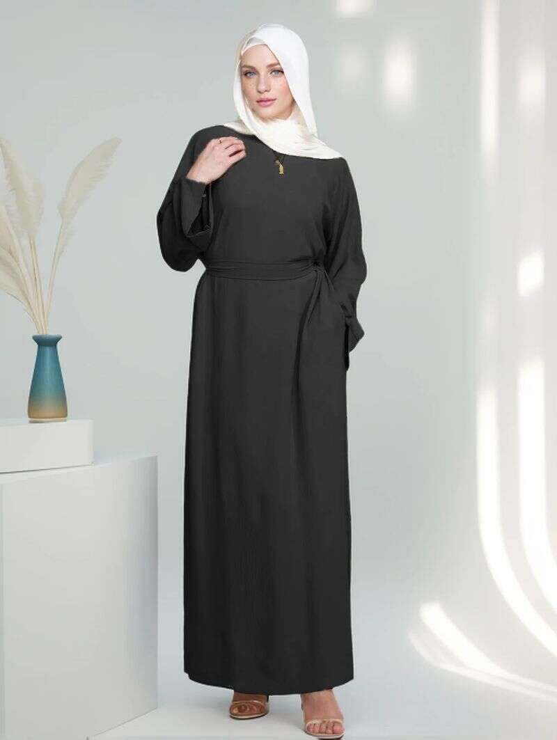 Women's Clothing New Style Solid Color Cuffs Slit Middle Eastern Muslim Clothing Long Skirt Fashionable And Elegant Blouse Dress Robe - Fabaya UK Women's Clothing New Style Solid Color Cuffs Slit Middle Eastern Muslim Clothing Long Skirt Fashionable And Elegant Blouse Dress Robe 1924664135502352384