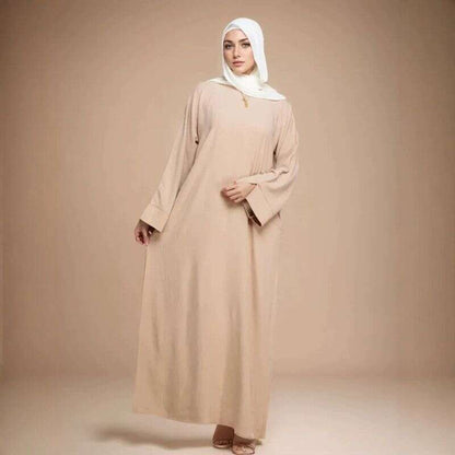 Women's Clothing New Style Solid Color Cuffs Slit Middle Eastern Muslim Clothing Long Skirt Fashionable And Elegant Blouse Dress Robe - Fabaya UK Women's Clothing New Style Solid Color Cuffs Slit Middle Eastern Muslim Clothing Long Skirt Fashionable And Elegant Blouse Dress Robe 1924664138555805696