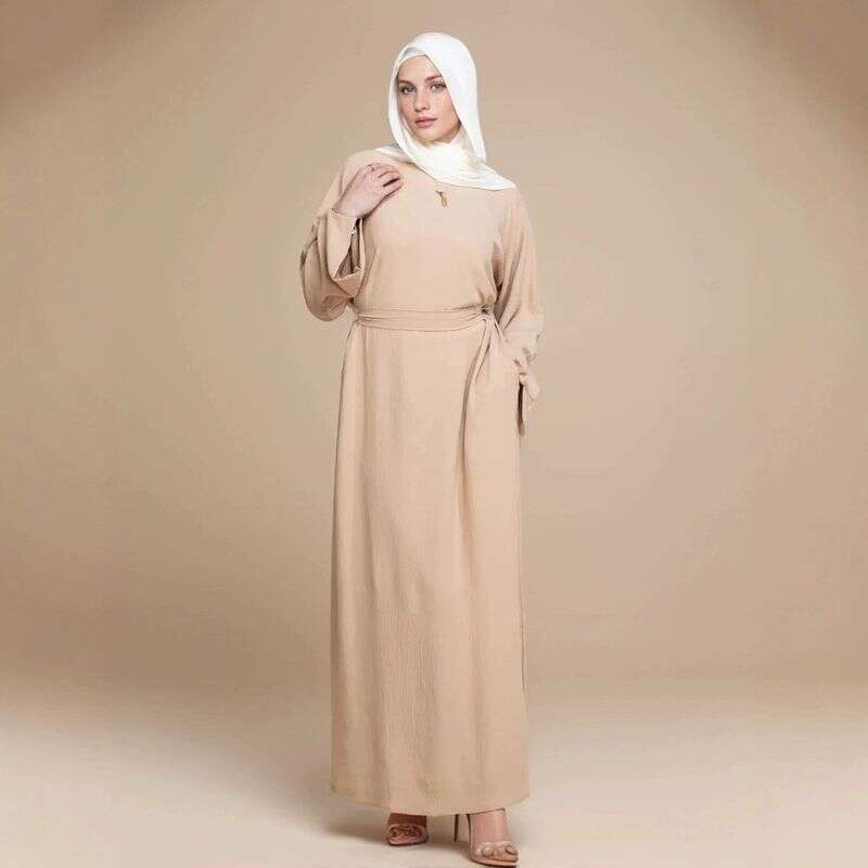 Women's Clothing New Style Solid Color Cuffs Slit Middle Eastern Muslim Clothing Long Skirt Fashionable And Elegant Blouse Dress Robe - Fabaya UK Women's Clothing New Style Solid Color Cuffs Slit Middle Eastern Muslim Clothing Long Skirt Fashionable And Elegant Blouse Dress Robe 1924664137079410688