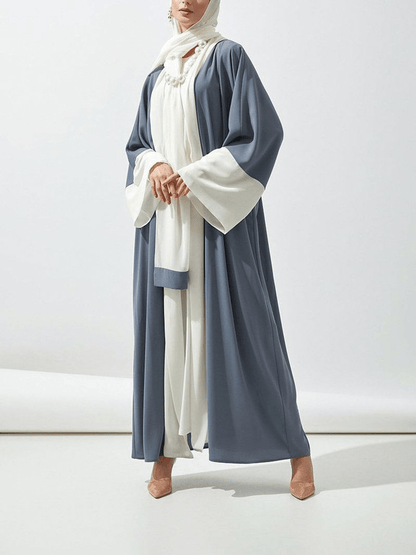Women's mid - length dubai abaya clothing sun protection splicing cardigan Middle Eastern robe - Fabaya UK Women's muslim mid - length dubai abaya clothing sun protection splicing cardigan Middle Eastern robe 1924657128602947584