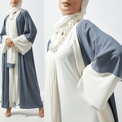 Women's mid - length dubai abaya clothing sun protection splicing cardigan Middle Eastern robe - Fabaya UK Women's muslim mid - length dubai abaya clothing sun protection splicing cardigan Middle Eastern robe 1924657134135234560